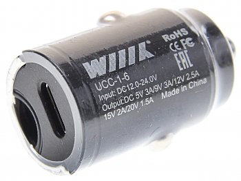 999 р. Устройство зарядное в прикуриватель 1USB Type C 12V Quick Charge WIIIX WIIIX ucc-1-6  с доставкой в г. Майкоп. Увеличить фотографию 1