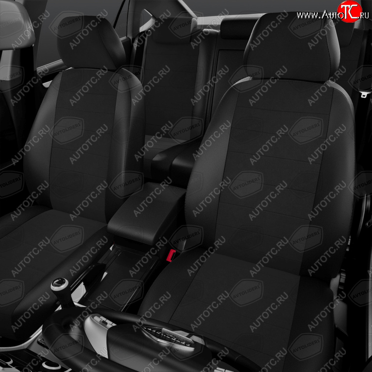 5 699 р. Авточехлы универсальные экокожа-жаккард черные комплект AVTOLIDER AVTOLIDER ukk31-0101  с доставкой в г. Майкоп