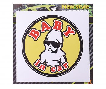 61 р. Наклейка-знак виниловая Baby in car 12х12см MASHINOKOM MASHINOKOM vrc 426  с доставкой в г. Майкоп. Увеличить фотографию 1
