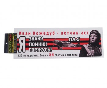 85 р. Наклейка виниловая Я помню Кожедуб 12х35см (лента) полноцветная MASHINOKOM MASHINOKOM vrc 907-07  с доставкой в г. Майкоп. Увеличить фотографию 1