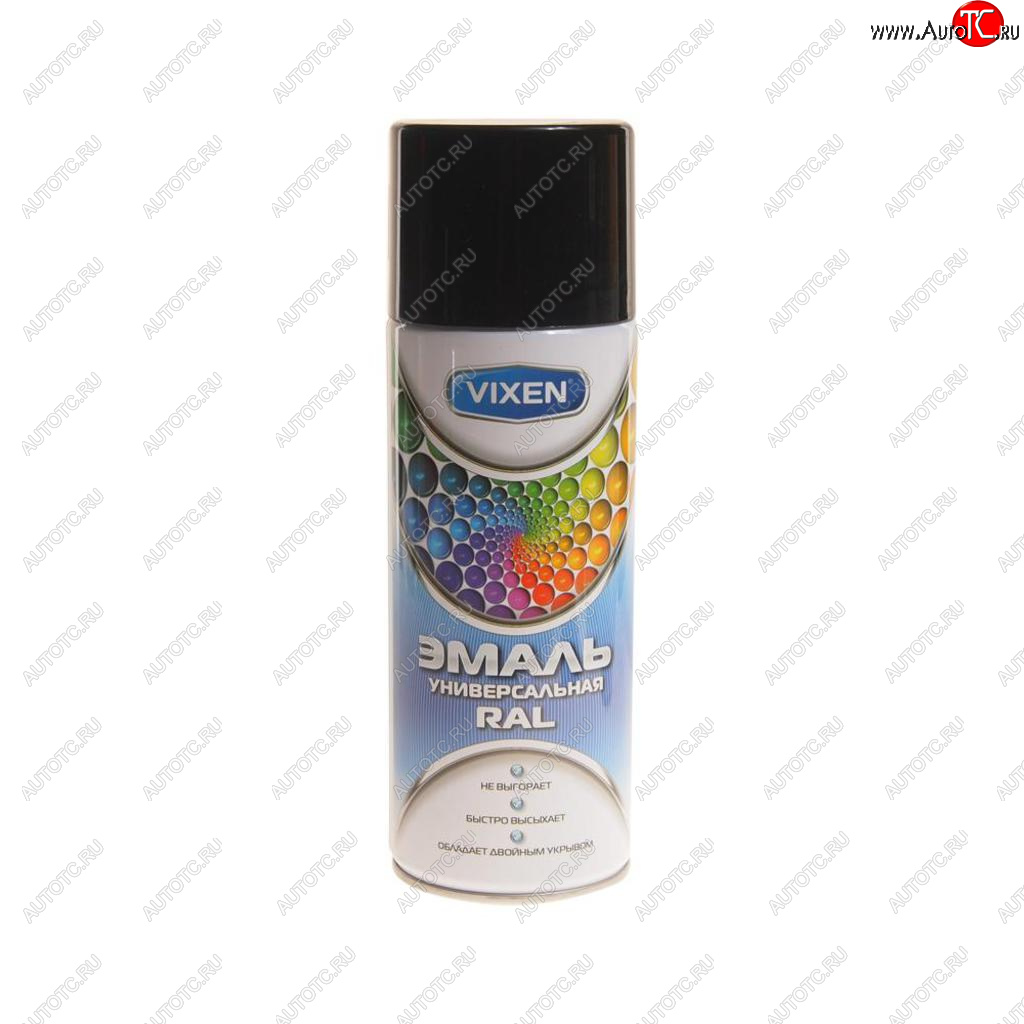 299 р. Краска черная глянцевая аэрозоль 520мл VIXEN VIXEN vx-19005  с доставкой в г. Майкоп