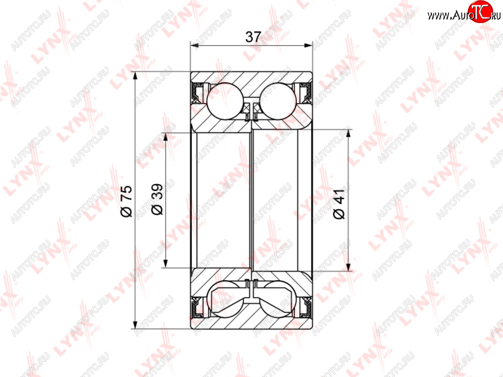 2 599 р. Подшипник ступицы VW Passat (00-) AUDI 80,90,100,A6 (97-) передней LYNX LYNX wb1056  с доставкой в г. Майкоп