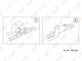 1 189 р. Щетка стеклоочистителя 600480мм бескаркасная комплект LYNX LYNX xf6048p  с доставкой в г. Майкоп. Увеличить фотографию 2