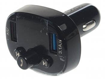 979 р. Устройство зарядное в прикуриватель с трансмиттером (bluetooth,hands free) черное XO XO xo-bcc02 black  с доставкой в г. Майкоп. Увеличить фотографию 1