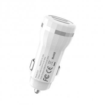 459 р. Устройство зарядное в прикуриватель 2USB 12V HOCO HOCO z27 white  с доставкой в г. Майкоп. Увеличить фотографию 4