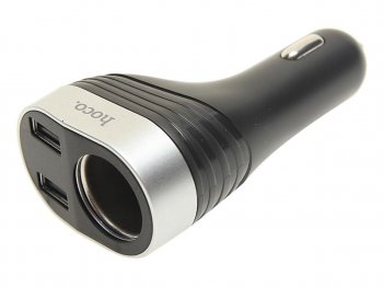 489 р. Разветвитель прикуривателя 1-но гнездовой 12-24V 2USB 3.1A с дисплеем HOCO HOCO z29  с доставкой в г. Майкоп. Увеличить фотографию 1