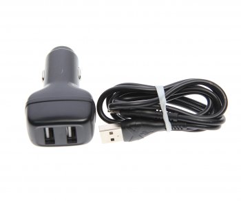 529 р. Устройство зарядное в прикуриватель 2USB 12V 2.4A кабель iPhone (5-) HOCO HOCO z36 black HOCO z36 black  с доставкой в г. Майкоп. Увеличить фотографию 2