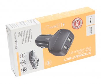 529 р. Устройство зарядное в прикуриватель 2USB 12V 2.4A кабель iPhone (5-) HOCO HOCO z36 black HOCO z36 black  с доставкой в г. Майкоп. Увеличить фотографию 3