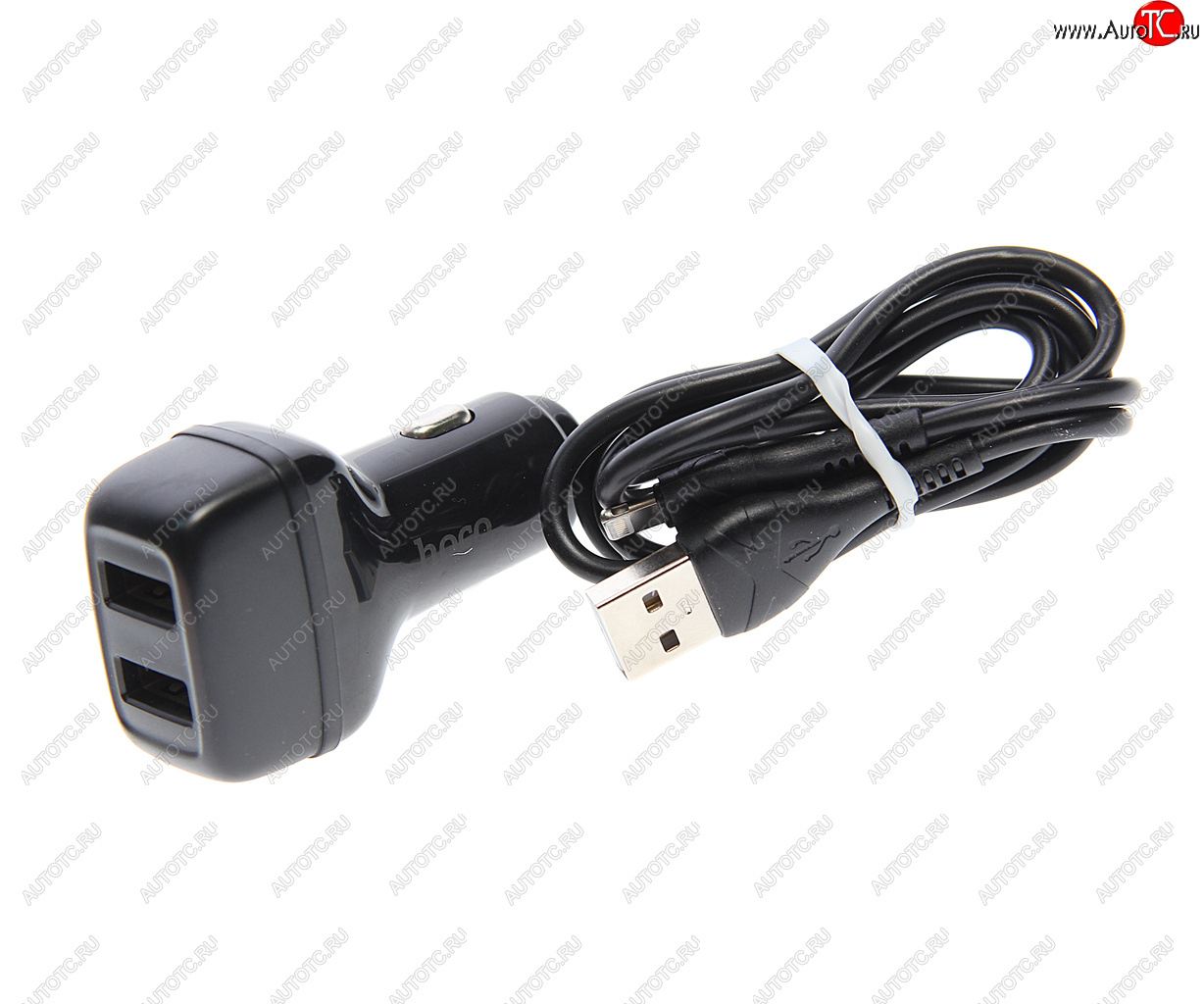 529 р. Устройство зарядное в прикуриватель 2USB 12V 2.4A кабель iPhone (5-) HOCO HOCO z36 black HOCO z36 black  с доставкой в г. Майкоп