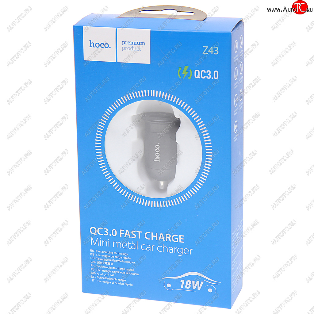 629 р. Устройство зарядное в прикуриватель 1USB 12V HOCO HOCO z43 black  с доставкой в г. Майкоп