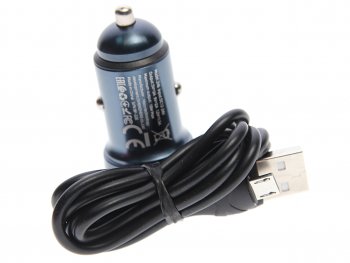 529 р. Устройство зарядное в прикуриватель 1USB 12V кабель micro USB HOCO HOCO z46 blue  с доставкой в г. Майкоп. Увеличить фотографию 2