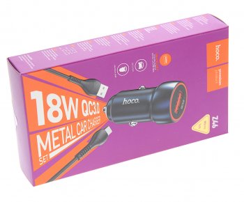 529 р. Устройство зарядное в прикуриватель 1USB 12V кабель micro USB HOCO HOCO z46 blue  с доставкой в г. Майкоп. Увеличить фотографию 3