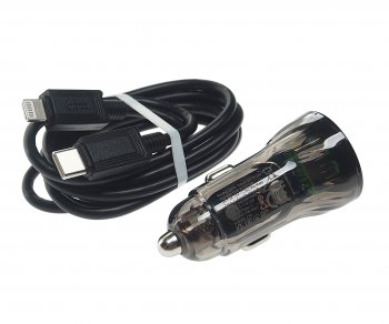 529 р. Устройство зарядное в прикуриватель 1USB + 1 Type C 12V HOCO HOCO z47a black  с доставкой в г. Майкоп. Увеличить фотографию 2