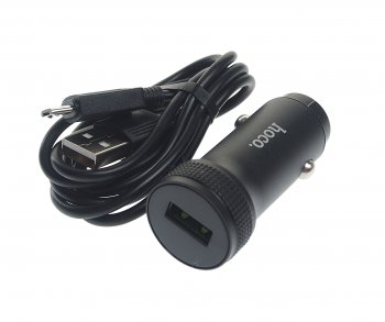 569 р. Устройство зарядное в прикуриватель 1USB 12V кабель micro USB HOCO HOCO z49a black  с доставкой в г. Майкоп. Увеличить фотографию 1