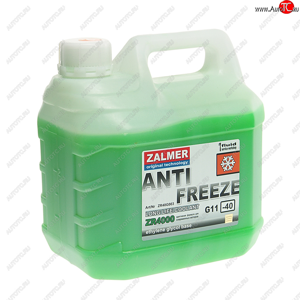 739 р. Антифриз зеленый -40C ZR4000 LLC G11 3кг ZALMER ZALMER zr40g003  с доставкой в г. Майкоп