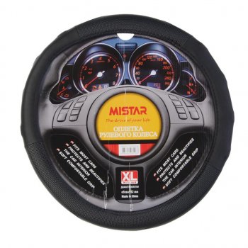 559 р. Оплетка руля (XL) 41-43см черная MISTAR MISTAR mis-17stw33 bk (xl)  с доставкой в г. Майкоп. Увеличить фотографию 1
