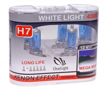 599 р. Лампа 12V H7 55W PX26d бокс (2шт.) White Light CLEARLIGHT CLEARLIGHT mlh7wl  с доставкой в г. Майкоп. Увеличить фотографию 1