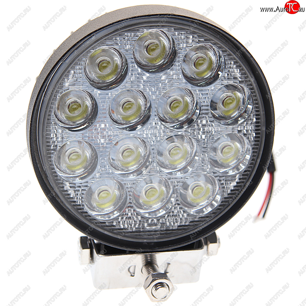 1 429 р. Фара рабочего света круглая 116х116x70мм 42Вт (14 LED) рассеянный свет (Flood) 12-24V MEGAPOWER MEGAPOWER 370-30-009  с доставкой в г. Майкоп