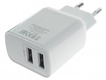359 р. Устройство зарядное в розетку 2 USB TFN TFN tfn-wcrpd12w2uwh  с доставкой в г. Майкоп. Увеличить фотографию 1