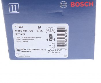 2 599 р. Колодки тормозные задние (4шт.) BOSCH Ford Transit цельнометаллический фургон (2014-2022)  с доставкой в г. Майкоп. Увеличить фотографию 4