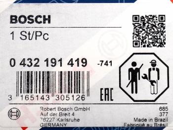 13 999 р. Форсунка MAN TGA дв.D2866 топливная BOSCH BOSCH 0432191419  с доставкой в г. Майкоп. Увеличить фотографию 5