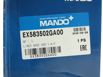 2 199 р. Колодки тормозные задние (4шт.) MANDO Hyundai Sonata NF рестайлинг (2007-2010)  с доставкой в г. Майкоп. Увеличить фотографию 4