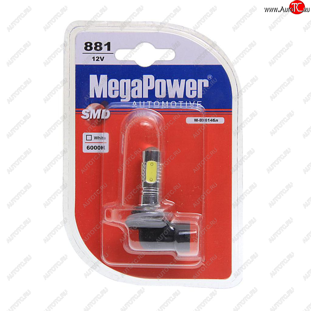 499 р. Лампа светодиодная 12V H27W2 PGJ13 6000K 5 светодиодов блистер (1шт.) MEGAPOWER MEGAPOWER-AUTOMOTIVE 80614бл  с доставкой в г. Майкоп