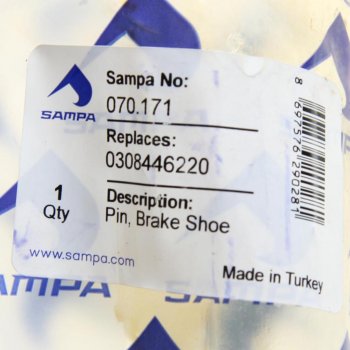 499 р. Палец BPW колодки тормозной (36x135мм) SAMPA SAMPA 070.171  с доставкой в г. Майкоп. Увеличить фотографию 3