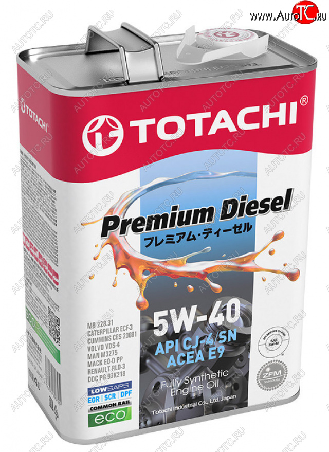 4 299 р. Масло дизельное PREMIUM DIESEL CJ-4E9SMA3B4 5W40 синт.4л TOTACHI TOTACHI 11704  с доставкой в г. Майкоп