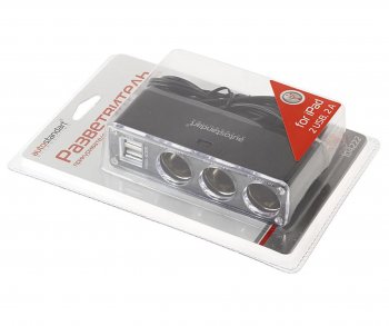 629 р. Разветвитель прикуривателя 3-х гнездовой 12-24V 2USB удлинитель 1.2м. AUTOSTANDART AUTOSTANDART 104222  с доставкой в г. Майкоп. Увеличить фотографию 2