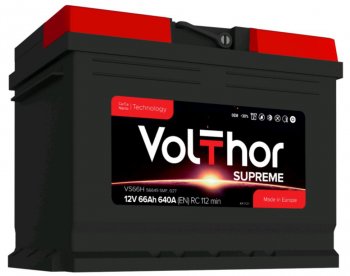 10 999 р. Аккумулятор VOLTHOR Supreme 66Ач обратная полярность VOLTHOR 6ст66(0) 56649  с доставкой в г. Майкоп. Увеличить фотографию 1