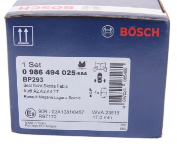 2 599 р. Колодки тормозные задние (4шт.) BOSCH Ford Galaxy 2 дорестайлинг (2006-2010)  с доставкой в г. Майкоп. Увеличить фотографию 4