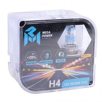 719 р. Лампа 12V H4 6055W P43t +120% бокс (2шт.) MEGAPOWER MEGAPOWER 370-33-018  с доставкой в г. Майкоп. Увеличить фотографию 3