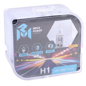228 р. Лампа 24V H1 70W P14.5s бокс (2шт.) Standart MEGAPOWER MEGAPOWER 370-33-005  с доставкой в г. Майкоп. Увеличить фотографию 3