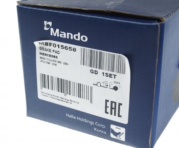 949 р. Колодки тормозные MERCEDES Vito (W639) задние (4шт.) MANDO MANDO mbf015658 MANDO mbf015658  с доставкой в г. Майкоп. Увеличить фотографию 4