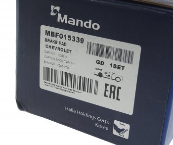 1 949 р. Колодки тормозные CHEVROLET Captiva (06-) OPEL Antara (06-) передние (4шт.) MANDO MANDO mbf015339 MANDO mbf015339  с доставкой в г. Майкоп. Увеличить фотографию 3