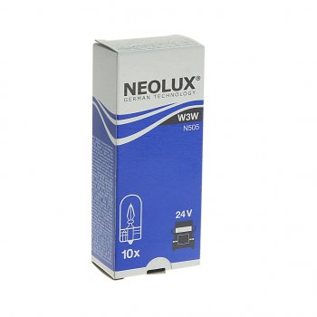 65 р. Лампа 24V W3W W2.1х9.5d 22лм Standard NEOLUX NEOLUX n505  с доставкой в г. Майкоп. Увеличить фотографию 2