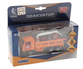 1 439 р. Модель автомобиля КАМАЗ (эвакуатор) металлическая ТЕХНОПАРК ТЕХНОПАРК sb-19-29-c-wb  с доставкой в г. Майкоп. Увеличить фотографию 1