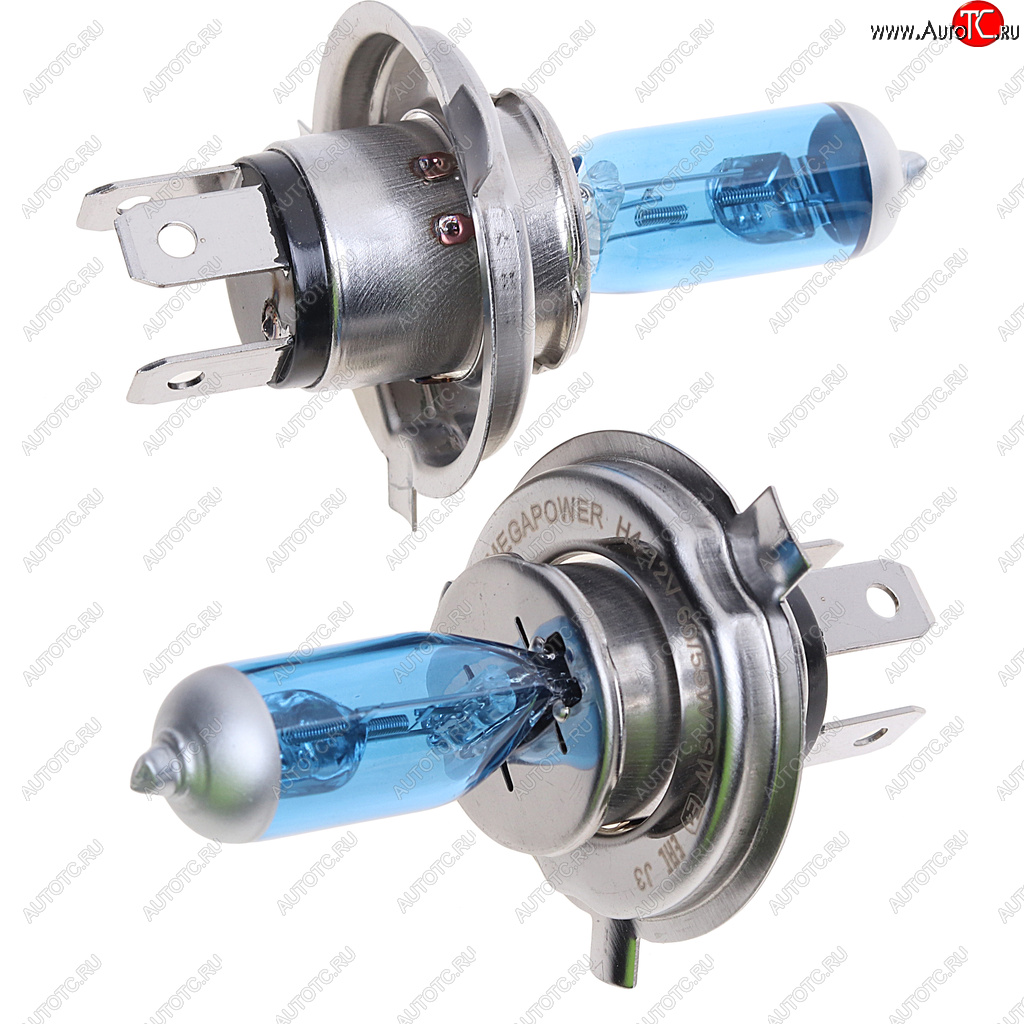 399 р. Лампа 12V H4 6055W P43t бокс (2шт.) Blue White MEGAPOWER MEGAPOWER 370-33-020  с доставкой в г. Майкоп