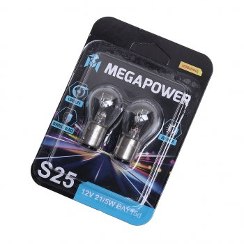 108 р. Лампа 12V P215W BAY15d блистер (2шт.) Long Life MEGAPOWER MEGAPOWER 370-33-050  с доставкой в г. Майкоп. Увеличить фотографию 1