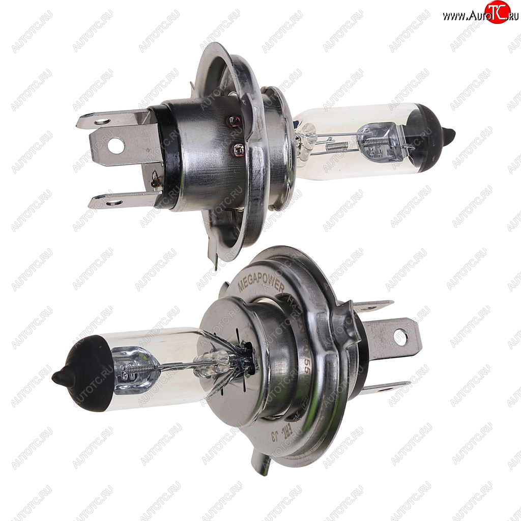 329 р. Лампа 12V H4 6055W P43t бокс (2шт.) Standart MEGAPOWER MEGAPOWER 370-33-022  с доставкой в г. Майкоп