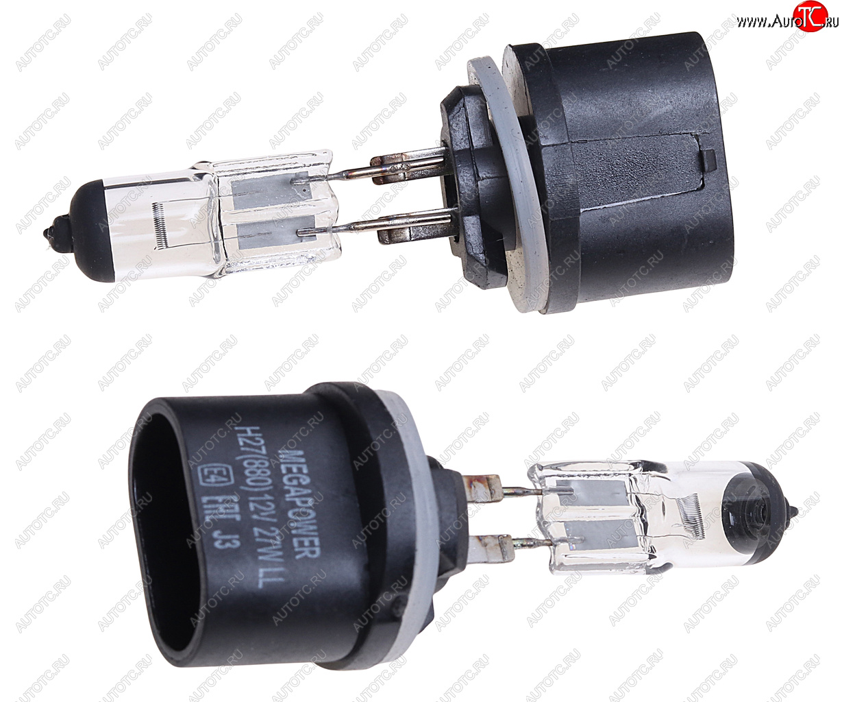 299 р. Лампа 12V H27(880) 27W PG13 бокс (2шт.) Long Life MEGAPOWER MEGAPOWER 370-33-010  с доставкой в г. Майкоп