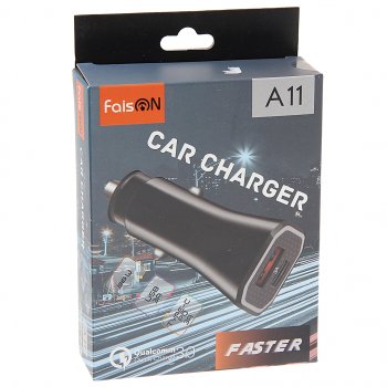 499 р. Устройство зарядное в прикуриватель 1USB + 1 Type C 12V FAISON FAISON a11 black FAISON a11 black  с доставкой в г. Майкоп. Увеличить фотографию 3