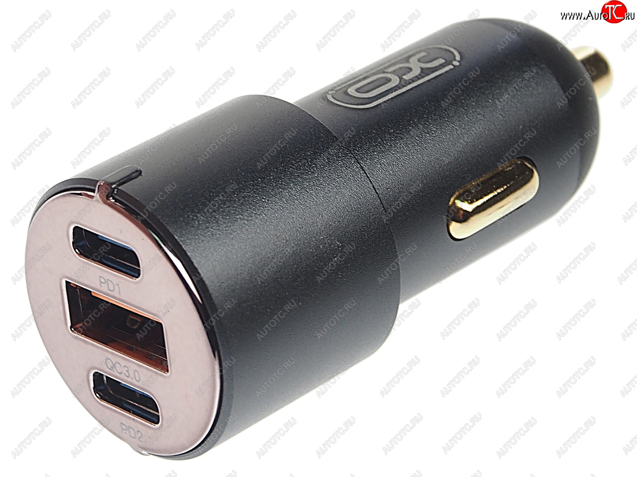 2 299 р. Устройство зарядное в прикуриватель 1USB + 2 Type C 12V черное XO XO cc45 black  с доставкой в г. Майкоп