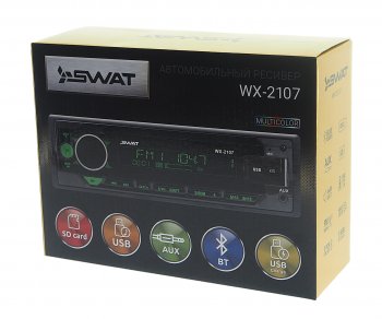 2 599 р. Магнитола автомобильная 1DIN SWAT SWAT wx-2107  с доставкой в г. Майкоп. Увеличить фотографию 6