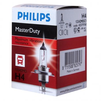 429 р. Лампа 24V H4 7570W P43t-38 Master Duty PHILIPS PHILIPS 13342mdc1  с доставкой в г. Майкоп. Увеличить фотографию 1