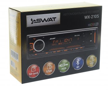2 599 р. Магнитола автомобильная 1DIN SWAT SWAT wx-2105  с доставкой в г. Майкоп. Увеличить фотографию 6