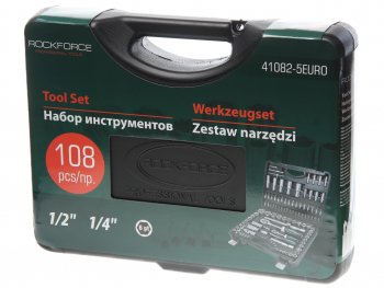 7 299 р. Набор головок торцевых,бит и бит-головок 14,12 6-ти гранных 108 предметов ROCKFORCE ROCKFORCE rf-41082-5euro  с доставкой в г. Майкоп. Увеличить фотографию 6