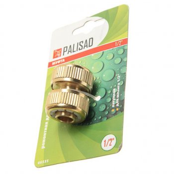 639 р. Муфта ремонтная для шланга 12 латунная PALISAD PALISAD 66535  с доставкой в г. Майкоп. Увеличить фотографию 1
