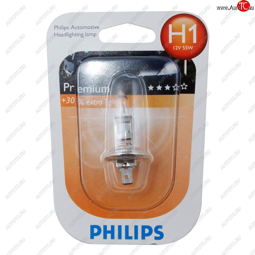 319 р. Лампа 12V H1 55W P14.5s +30% блистер (1шт.) Premium PHILIPS PHILIPS 12258prb1  с доставкой в г. Майкоп